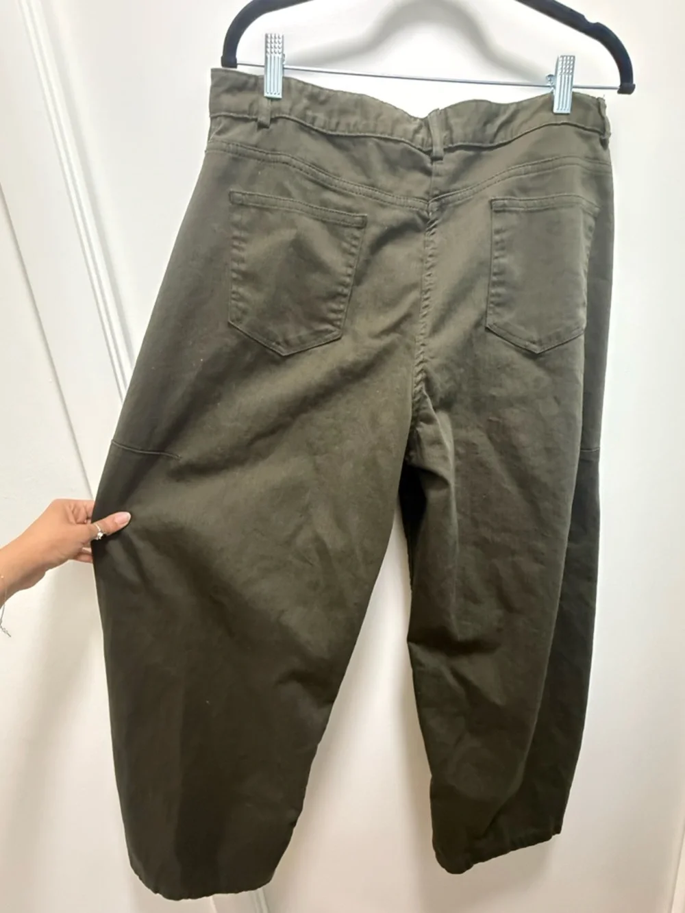 Zara Olive Green Balloon Jeans Denim Trousers - Picture 12 of 16